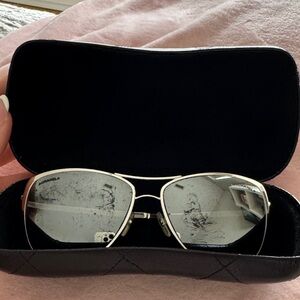 CHANEL Metallic Aviator Sunglasses